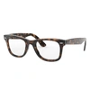 Ray Ban Wayfarer Ease Optics Eyeglasses Havana Frame Clear Lenses Polarized 50-22 In Havana
