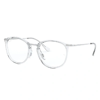 Ray Ban Rb7140 Eyeglasses Silver Frame Clear Lenses 49-20