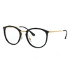 Ray Ban Rb7140 Eyeglasses Gold Frame Clear Lenses 49-20 In Gold