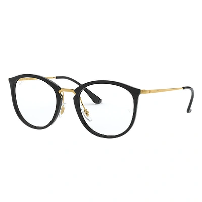 Ray Ban Rb7140 Eyeglasses Gold Frame Clear Lenses 49-20
