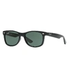 RAY BAN NEW WAYFARER JUNIOR SONNENBRILLEN SCHWARZ FASSUNG GRÜN GLAS 47-15