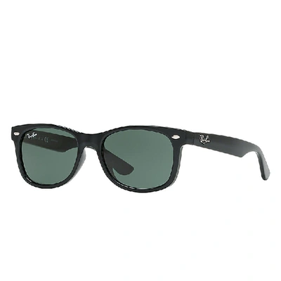 Ray Ban New Wayfarer Junior Sonnenbrillen Schwarz Fassung Grün Glas 47-15