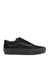 Vans Woman Sneakers Black Size 7 Leather In Black