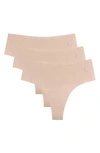 Evelyn & Bobbie 3-pack High Waist Thongs In Sand