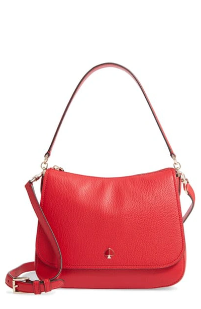Kate Spade Medium Polly Leather Bag In Hot Chili