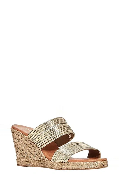Andre Assous Women's Amy Espadrille Wedge Sandals In Platino