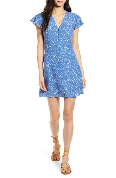 Rails Helena Floral Button-front Dress In Blue Wisteria
