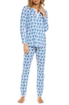 Roller Rabbit Monkey Print 2-piece Pajama Set In Blue
