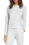 Beyond Yoga Hacci Raglan Pullover In Stone Gray Snake