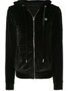 PHILIPP PLEIN TEXTURED STUDDED LOGO HOODIE