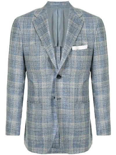 Kiton Plaid Pattern Blazer In Multicolour