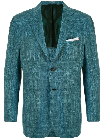 Kiton Sakko Mit Abstraktem Muster In Blue