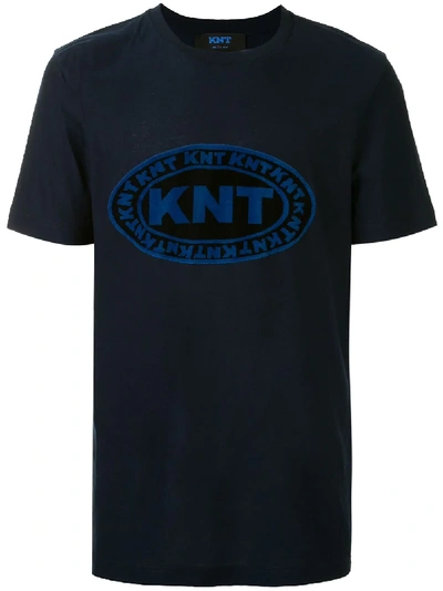 Kiton Logo Print T-shirt In Blue