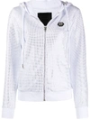 Philipp Plein Tm Embellished Hoodie In White