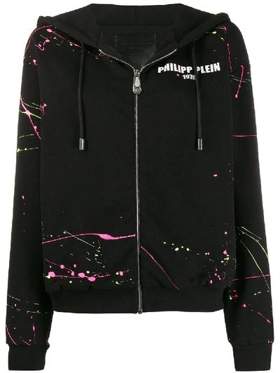 Philipp Plein Gothic Plein Logo Print Hoodie In Black
