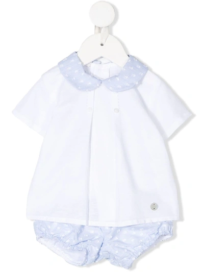 Paz Rodriguez Babies' Cotton Shirt Shorties In White