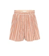 CHLOÉ STRIPED COTTON SHORTS,P00469834