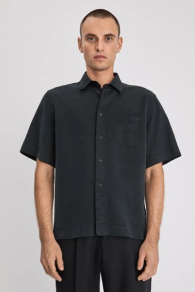 Filippa K Owen Tencel Shirt In Almost Black