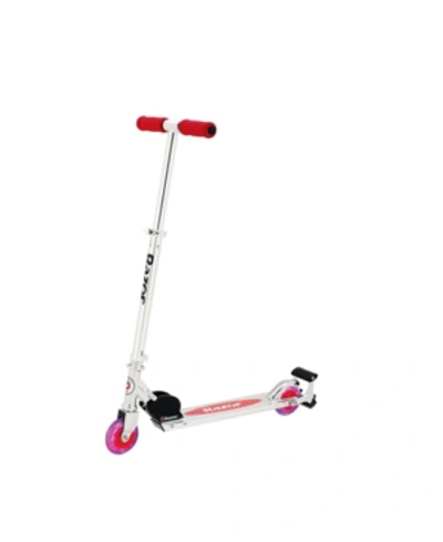 Razor Spark Plus Kids Folding Kick Scooter With Light Up Wheels And Spark Bar, Red