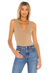 Free People Intimately Fp Keep It Sleek Bodysuit In Tan