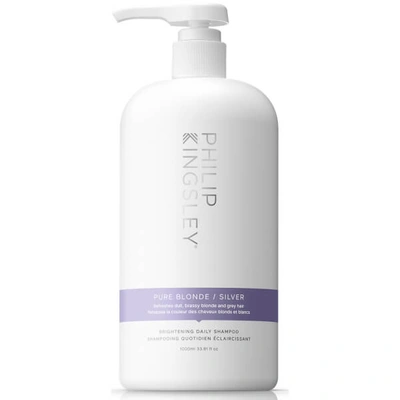 Philip Kingsley Pure Blonde/silver Brightening Daily Shampoo 1000ml (worth $128) In White