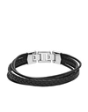 FOSSIL FOSSIL MAN BRACELET BLACK SIZE - SOFT LEATHER, STAINLESS STEEL,50243721CH 1