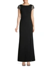 ADRIANNA PAPELL EMBELLISHED SLEEVE & BACK TRUMPET GOWN,0400012501219