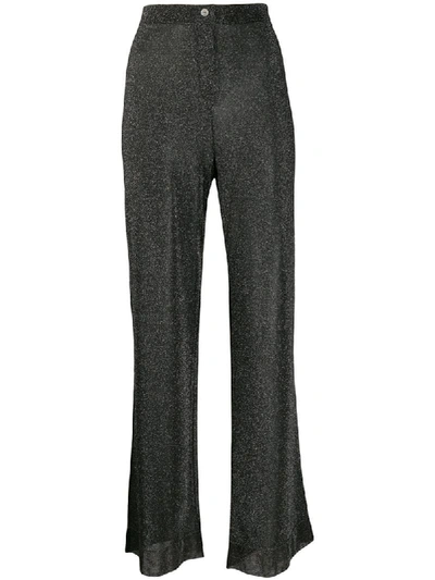 Alanui Black Knit Sheer Glitter Trousers