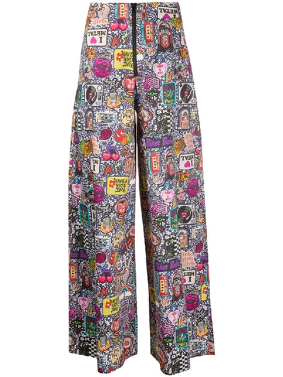 Ultràchic Glam Rock Print Wide-leg Trousers In Glamrock