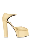 GIUSEPPE ZANOTTI BEBE METALLIC LEATHER PLATFORM PUMPS,805871