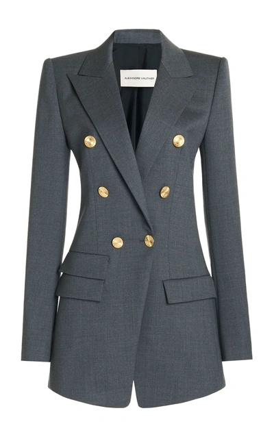 Alexandre Vauthier Double-breasted Wool-blend Blazer In Grey