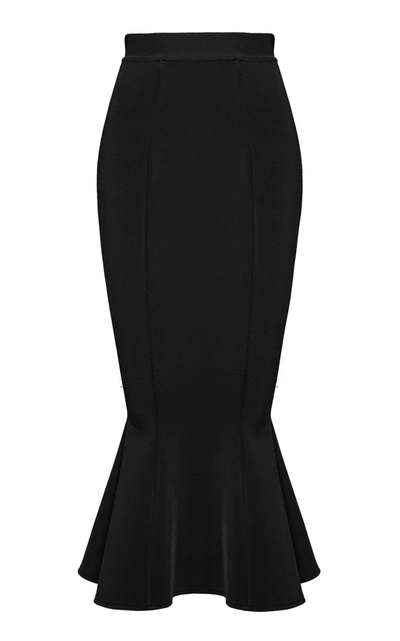 Alexandre Vauthier Flared High-waisted Stretch-woven Maxi Skirt In Black