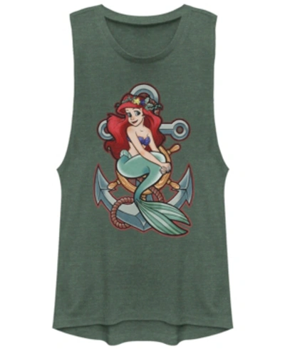 Disney Juniors' Princesses Anchor Festival Muscle Tank Top In Pine Heath