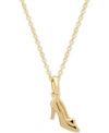 Disney Children's Cinderella Slipper 15" Pendant Necklace In 14k Gold In Yellow Gold