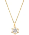 Disney Children's Two-tone Frozen Snowflake 15" Pendant Necklace In 14k Gold In Yellow Gold