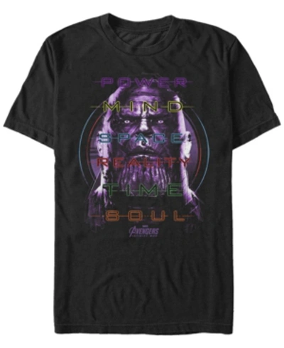 Marvel Men's Avengers Infinity War Thanos Power Mind Space Short Sleeve T-shirt In Black