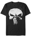 MARVEL MARVEL MEN'S PUNISHER WHITE PAINT SPLATTERED SKULL SHORT SLEEVE T-SHIRT