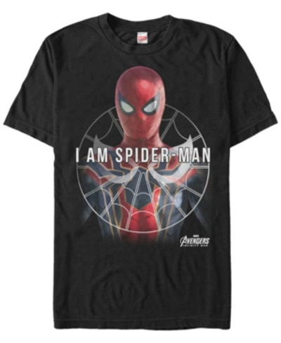 Marvel Men's Avengers Infinity War I Am Spider-man Short Sleeve T-shirt In Black
