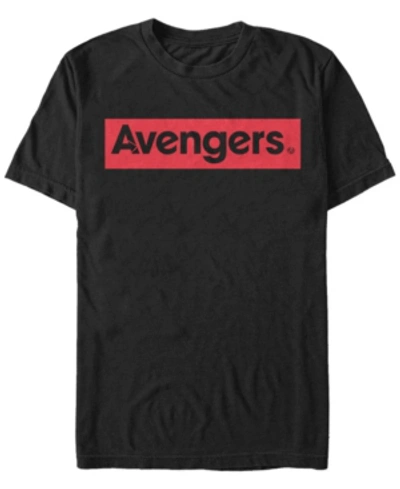 Marvel Men's Avengers Red Logo Short Sleeve T-shirt In Black