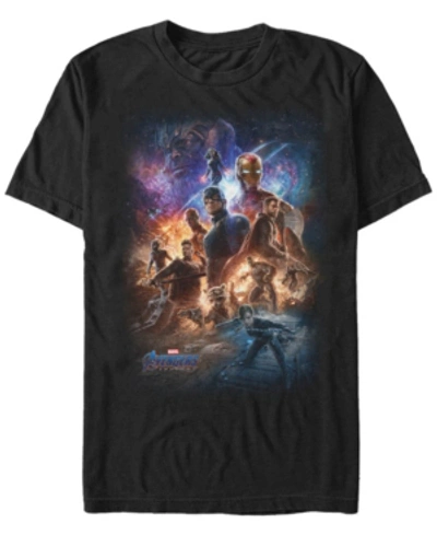 Marvel Men's Avengers Endgame Galaxy Group Shot Poster Short Sleeve T-shirt In Black