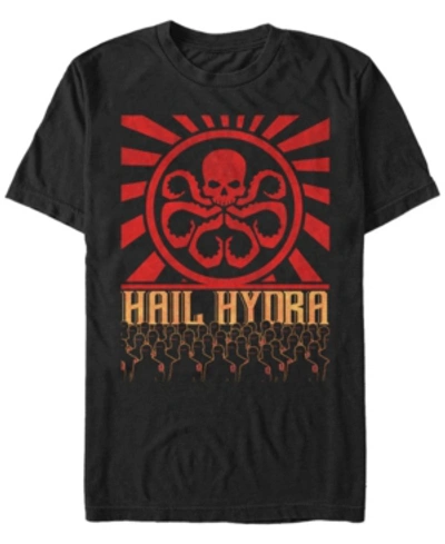 Marvel Men's Comic Collection Hail Hydra Propaganda Short Sleeve T-shirt In Black