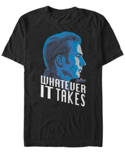 Marvel Men's Avengers Endgame Captain America Profile Whatever It Takes Short Sleeve T-shirt In Black