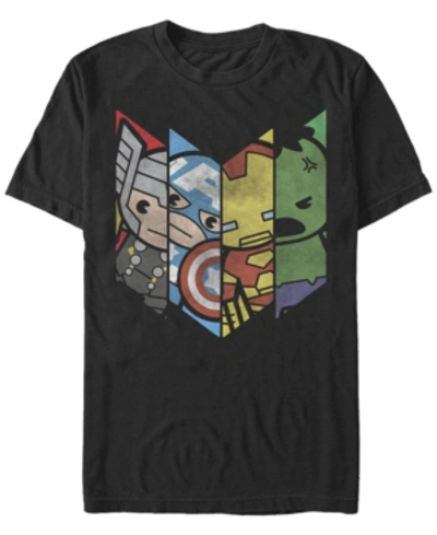 Marvel Men's Comic Collection Kawaii Avenger Panels Short Sleeve T-shirt In Black