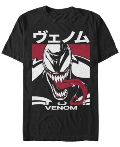 Marvel Men's Comic Collection Venom Kanji Style Poster Short Sleeve T-shirt In Black