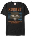 Marvel Men's Guardians Of The Galaxy Vol. 2 Rocket Cybernetic Genetic Experiment Short Sleeve T-shir In Black