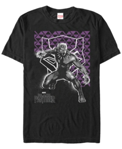 Marvel Men's Black Panther Purple Geometric Shapes Black Panther Short Sleeve T-shirt