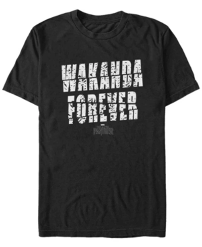 Marvel Men's Black Panther Distorted Wakanda Forever Short Sleeve T-shirt