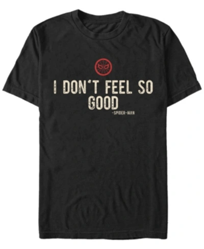 Marvel Men's Spider-man I Don't Feel So Well Short Sleeve T-shirt In Black