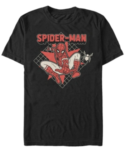 Marvel Men's Spider-man Far From Home Vintage Pop Art Short Sleeve T-shirt In Black