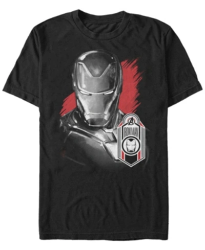 Marvel Men's Avengers Endgame Fierce Ironman Glance And Tag Short Sleeve T-shirt In Black